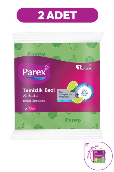 Parex Pakovanje od 2 komada krpa za čišćenje sa mirisom limuna