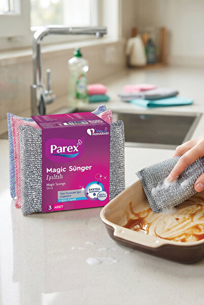 Parex Magic Shine Sünger 3'lü Eko Paket
