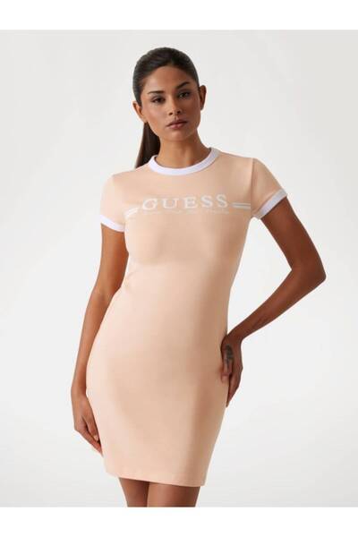 Guess ACTIVE SS DRESS Kadın Pembe Elbise V5GK02KCQX1-G6J4