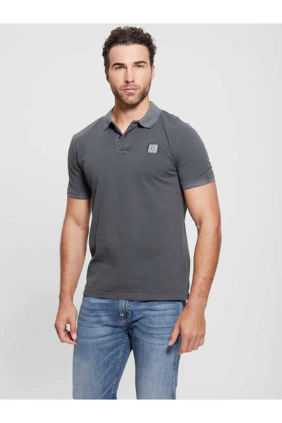 Guess Düz Koyu Yeşil Erkek Polo T-Shirt M2YP24KC9T1G9I4_WASHED SS POLO - OR