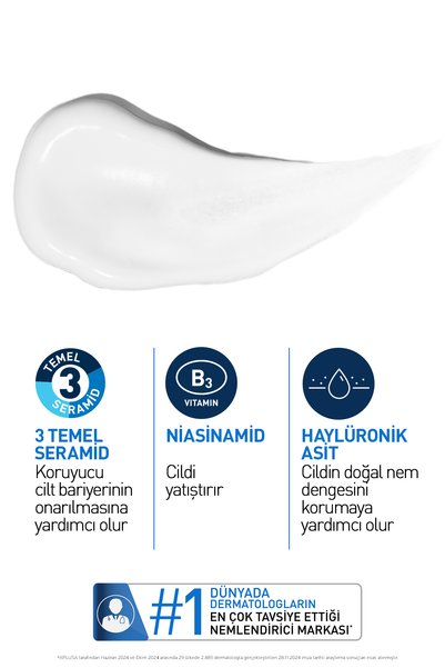 CeraVe Hyalüronik Asit & Niasinamid İçeren SPF50+ Nemlendirici Yüz Kremi 52 ml