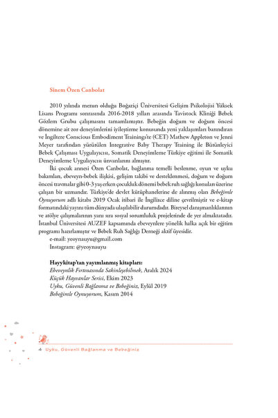hayykitap Uyku, Güvenli Bağlanma Ve Bebeğiniz (0-36 Ay) - Sinem Özen Canbolat