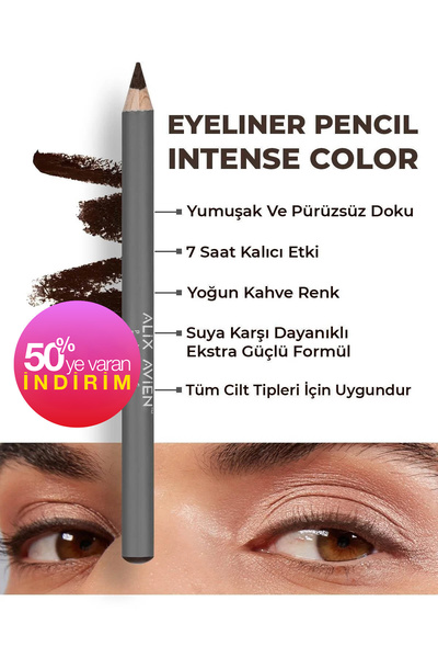 Alix Avien Suya Dayanıklı Yoğun Pigmentli Kremsi Kolay Sürüm Kahverengi Göz K...