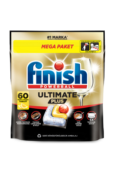 Finish Ultimate Plus Bulaşık Makinesi Deterjanı Kapsül Tablet Limon 60 Adet