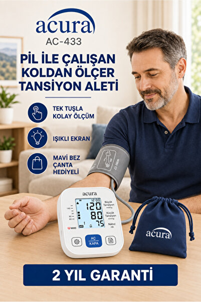 Acura AC-433 Işıklı Ekranlı 198 Hafızalı Koldan Tansiyon Aleti