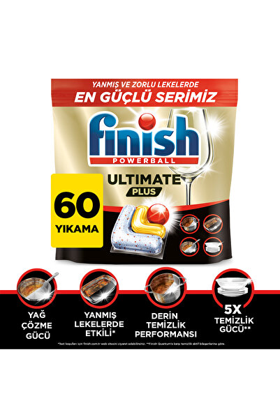Finish Ultimate Plus Bulaşık Makinesi Deterjanı Kapsül Tablet Limon 60 Adet