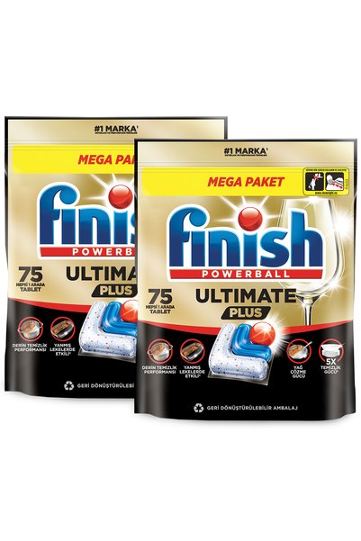 Finish Ultimate Plus Dishwasher Detergent Capsule Tablet 150 Pieces (75 X 2)