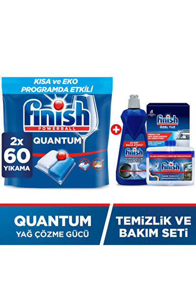 Finish Quantum 120 Tablet Bulaşık Makinesi Deterjanı (60x2) + Temizlik ve Bak...