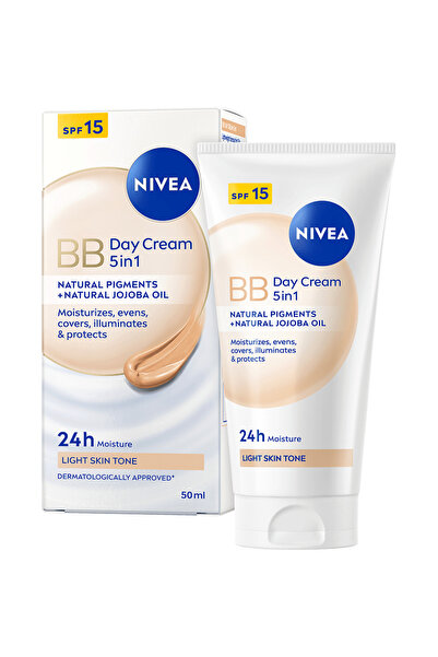 NIVEA BB Cream 5 în 1 Cremă de zi, Nuanță deschisă, SPF 15, 50 ml