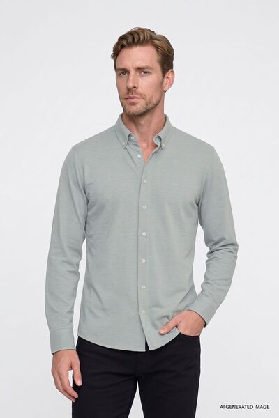 AC&Co / Altınyıldız Classics Erkek Haki Pamuklu Tailored Slim Fit Dar Kesim D...