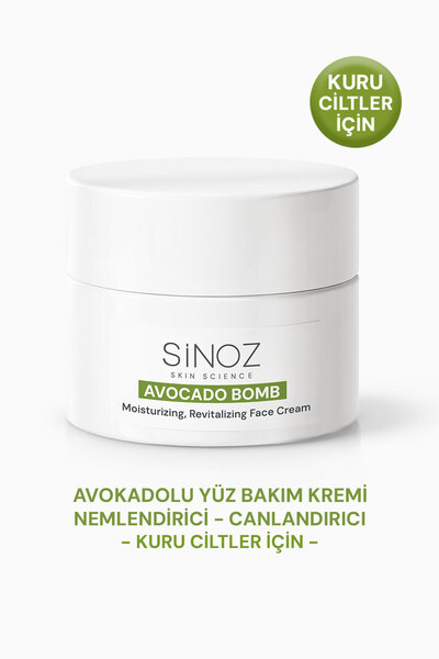 SİNOZ Avokado Bomb Yüz Bakım Kremi - Kuru Ciltler İçin Nemlendirici ve Canlan...