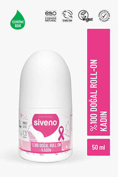 Siveno %100 Doğal Roll On Kadın Deodorant Ter Kokusu Önleyici Bitkisel Leke B...