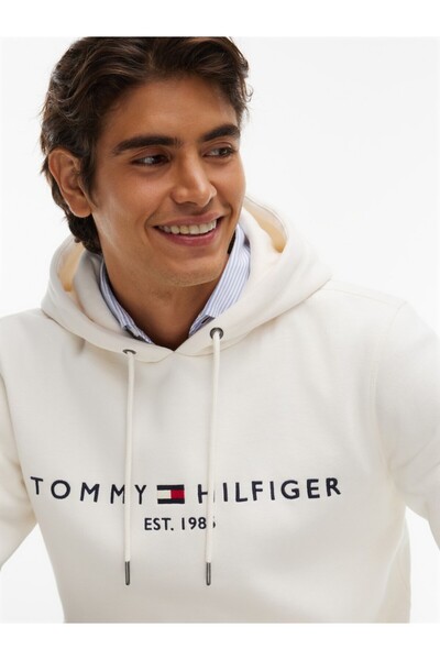 Tommy Hilfiger MW0MW11599 Φούτερ με λογότυπο TOMMY Z00 Ιβουάρ Πετάλο