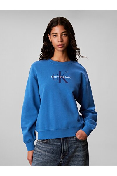 Calvin Klein LV047B234G LS MONOLOGO FRENCH TERRY RLXD YU2 Albastru de iarnă