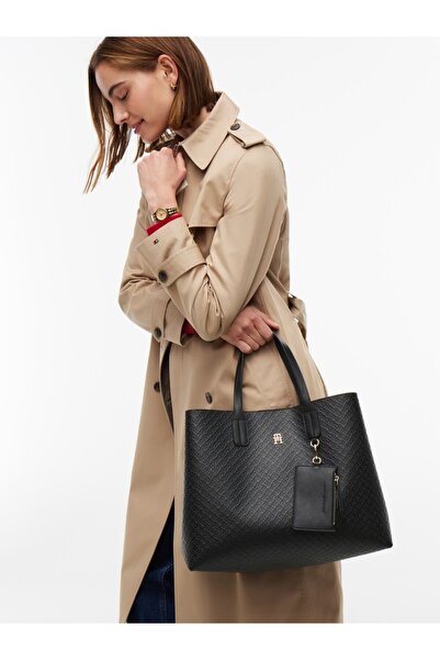 Tommy Hilfiger AW0AW18923 TH ICON SATCHEL MONO BDS Μαύρο