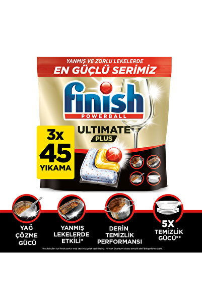 Finish Ultimate Plus Bulaşık Makinesi Deterjanı Kapsül Tablet Limon 135 Adet ...