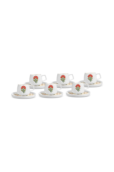 Karaca Nakış 6 Kişilik Kahve Fincan Takımı 100 ml