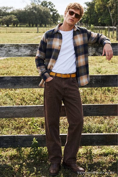 Tudors Muška uska košulja sa kariranim uzorkom za zimu, model lumberjack