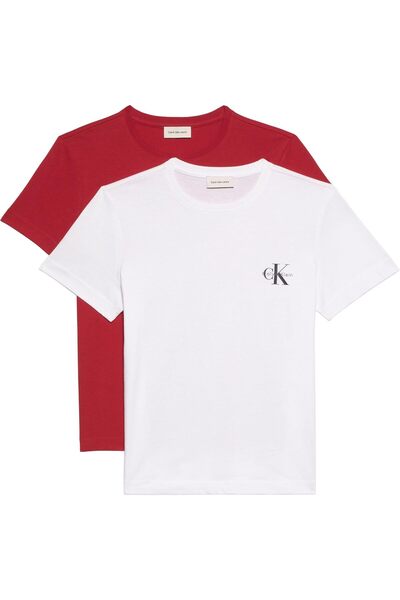 Calvin Klein Jeans LV047C905G A- Logo CN Set 2 Tricouri VG5 Alb Strălucitor /...