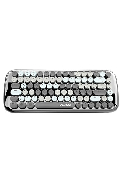 Everest Kb-bt09 Parry Siyah-gri Bluetooth 2.4ghz Q Yuvarlak Tuşlu Mekanik Kla...