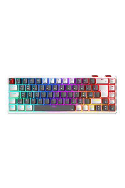 Rampage Yoru Mini Pro 2.4ghz Bt5.0 Type-c Red Switch Hot Swap Rgb Mekanik Oyu...