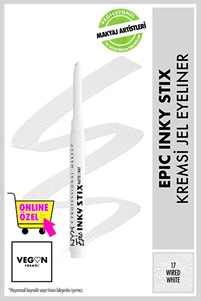 NYX Professional Makeup Epic Inky Stix Kremsi Jel Eyeliner - 17 Wired White
