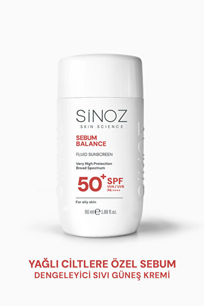 SİNOZ SPF50+ Yağlı Ciltler İçin Sıvı Yüz Güneş Kremi 50ml-Yeni Nesil Güneş Fi...