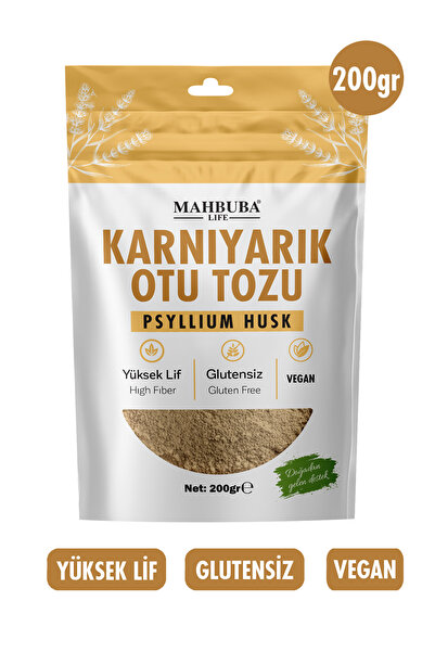 Mahbuba Karnıyarık Otu Tozu (Psyllium Husk) 200gr – Yüksek Lif Glutensiz (PES...