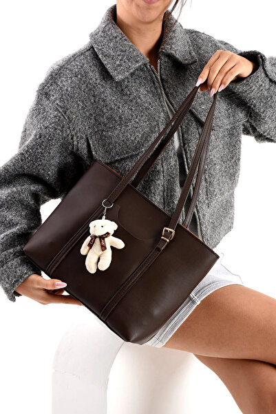 NWR BAGS Kahverengi  Kadın Omuz Ve Kol Çantası 25x34 Ebatında