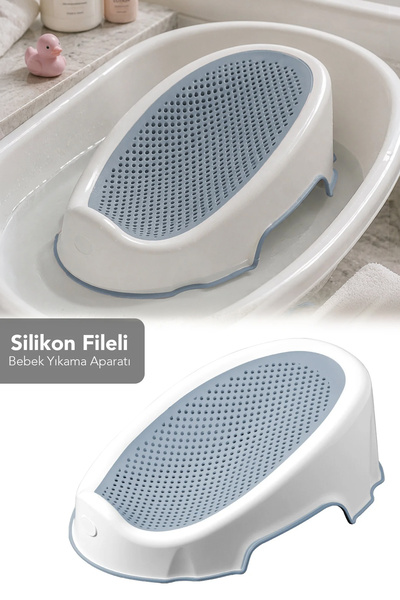 Meleni Baby Soft Bebek Küveti - Silikon Fileli Bebek Besleme, Yıkama Banyo Kü...