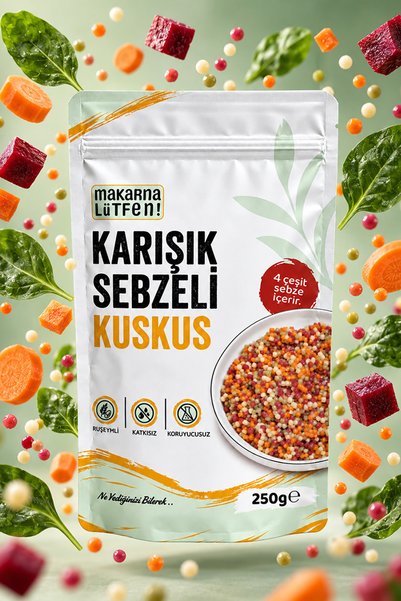 Makarna Lütfen Avantajlı 2 Li Karışık Sebzeli Kuskus (%35 Sebze-2x250 g)