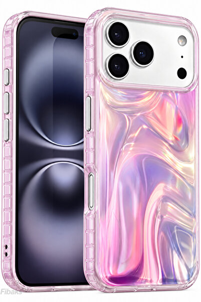 Fibaks iPhone 17 Pro Max/18 Pro Max Kılıf Rüya Shine Saten Dokulu Renk Geçişl...