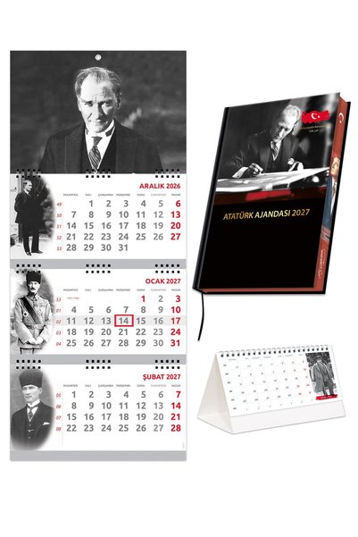 StickerArt 2027 Atatürk Gemici Takvimi + Atatürk Piramit Takvimi + Atatürk Aj...