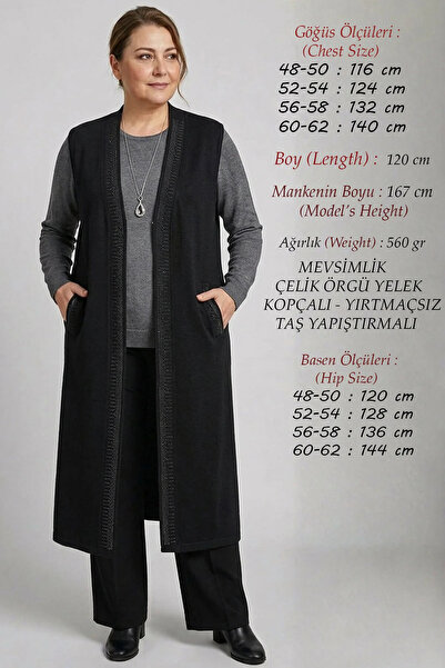 Laden Women's Steel Knitted Knitwear Large Size Hijab Non-Pilling Battal Tran...