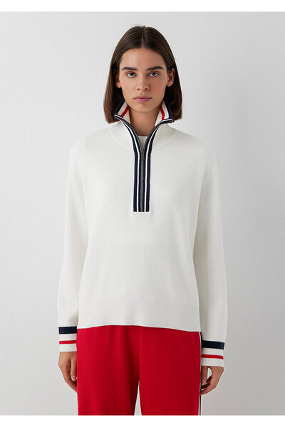 Mavi High Collar Ecru Sweater Loose Fit / Comfortable Cut 1710949-70057