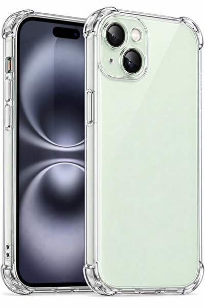 Fibaks iPhone 15 Kılıf Antishock Darbe Emici Kamera Korumalı Yumuşak Esnek Şe...