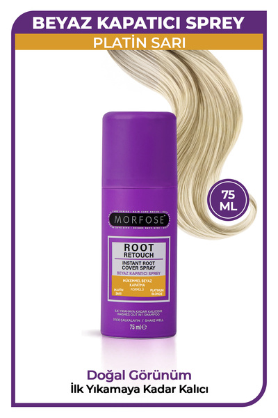 Morfose Hızlı Beyaz Kapatıcı Sprey 75 ml Platin Sarı Saçlar