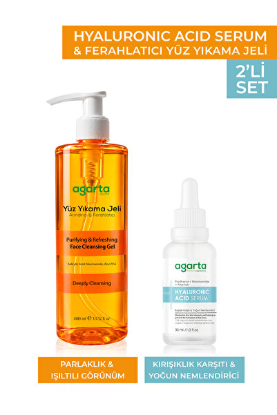 Agarta 2'li Hyaluronıc Acıd Serum 30 Ml & Hassas Ciltler Temizleme Jeli 400 Ml