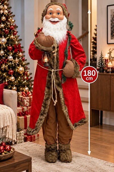 Huzur Party Store 180 Cm Ultra Boy Noel Baba Figürü Özel Prime Seri Kırmızı K...