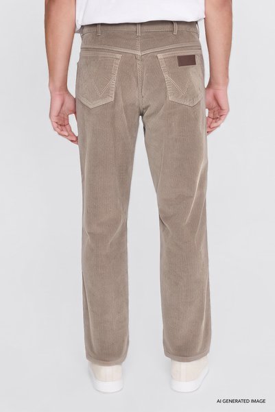 WRANGLER Brown Men's Slim Fit Chino Pants Mw12Sec185 Brown Chino Pants