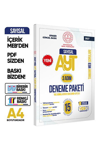 İnformal Yayınları 2027 3 Adım YKS-AYT Sayısal MEBİ Özgün Sorular 15li Deneme...