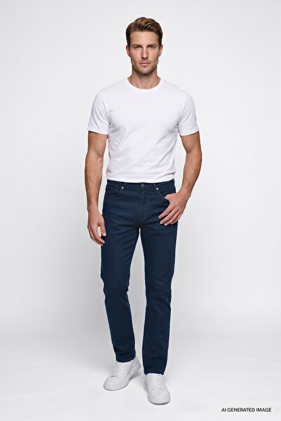 WRANGLER Arizona Straight Fit Normal Bel Düz Paça Erkek Lacivert 5 Cep Esnek ...