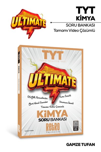 RETRO YAYINCILIK 2027 TYT ULTIMATE KİMYA SORU BANKASI Tamamı Video Çözümlü Re...