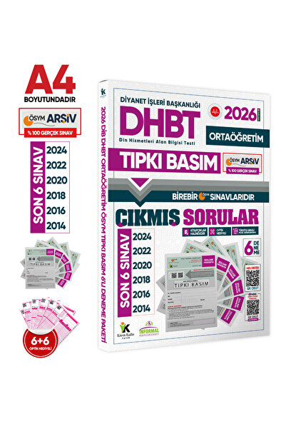 Karakutu Yayınları 2026 KPSS-DHBT Ortaöğretim ÖSYM Çıkmış Soru Tıpkı Basım 6l...