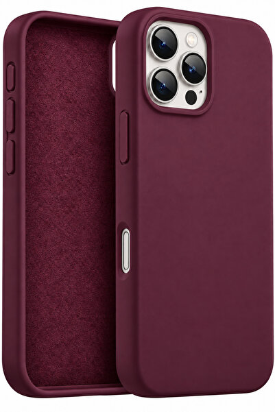 Fibaks iPhone 16 Pro Kılıf Kadife Lansman Soft Yumuşak Liquid Silikon Kamera ...