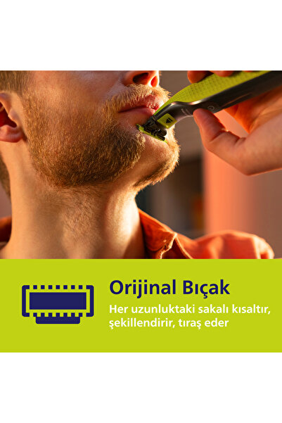 Philips OneBlade QP220/51 Yedek Bıçak, 2'li Paket, Tüm OneBlade Gövdeleriyle Uyumlu