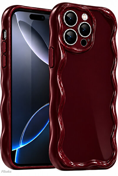 Fibaks iPhone 14 Pro Max Kılıf Kamera Korumalı Dalga Kenarlı Darbe Emici Bord...