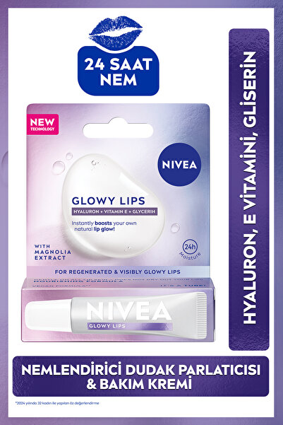 NIVEA Glowy Lips Nemlendirici Dudak Parlatıcısı ve Bakım Kremi 10 ml,Hyaluron...