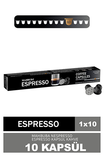 Mahbuba 10'lu Espresso Kapsül %100 Arabica Kahve (Nespresso Uyumlu Alüminyum)