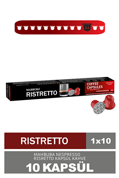 Mahbuba 10'lu Ristretto Kapsül %100 Arabica Kahve (Nespresso Uyumlu Alüminyum)